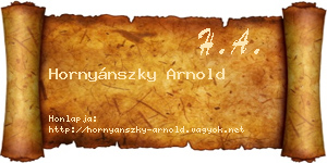 Hornyánszky Arnold névjegykártya