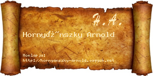 Hornyánszky Arnold névjegykártya