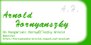 arnold hornyanszky business card